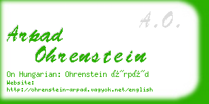 arpad ohrenstein business card